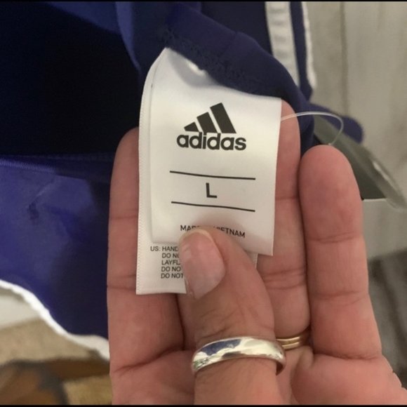 Adidas Navy Logo One-Piece Swimsuit Size Large NWT - Picture 6 of 7